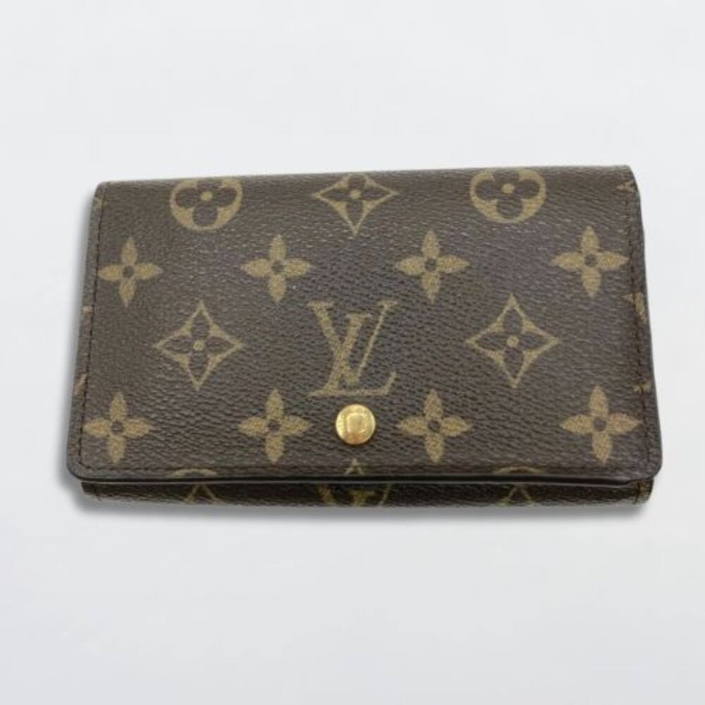 Louis Vuitton Tresor Bifold Wallet Porte Monnaie Vier Monogram Canvas Brown OS